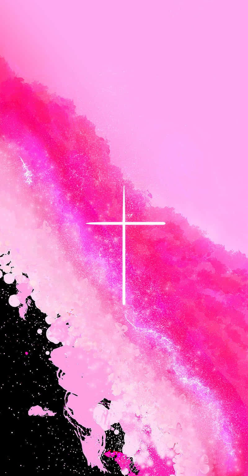 Pink Christian Cross Abstract Background Wallpaper