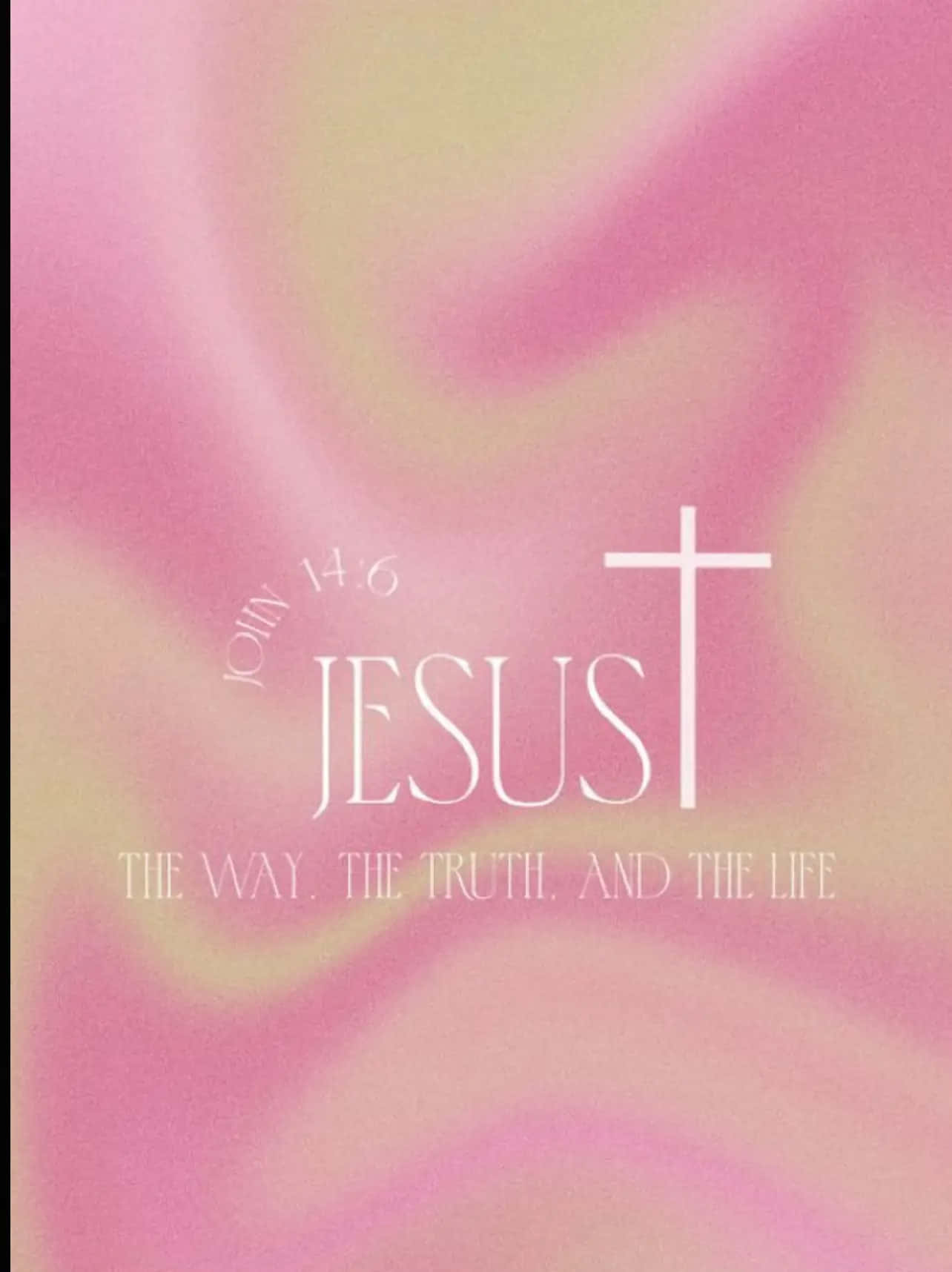 Pink Christian Jesus Graphic Wallpaper