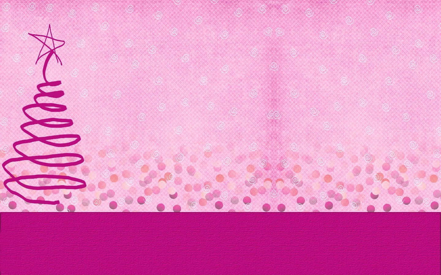 Pink Christmas Tree Scribble Wallpaper