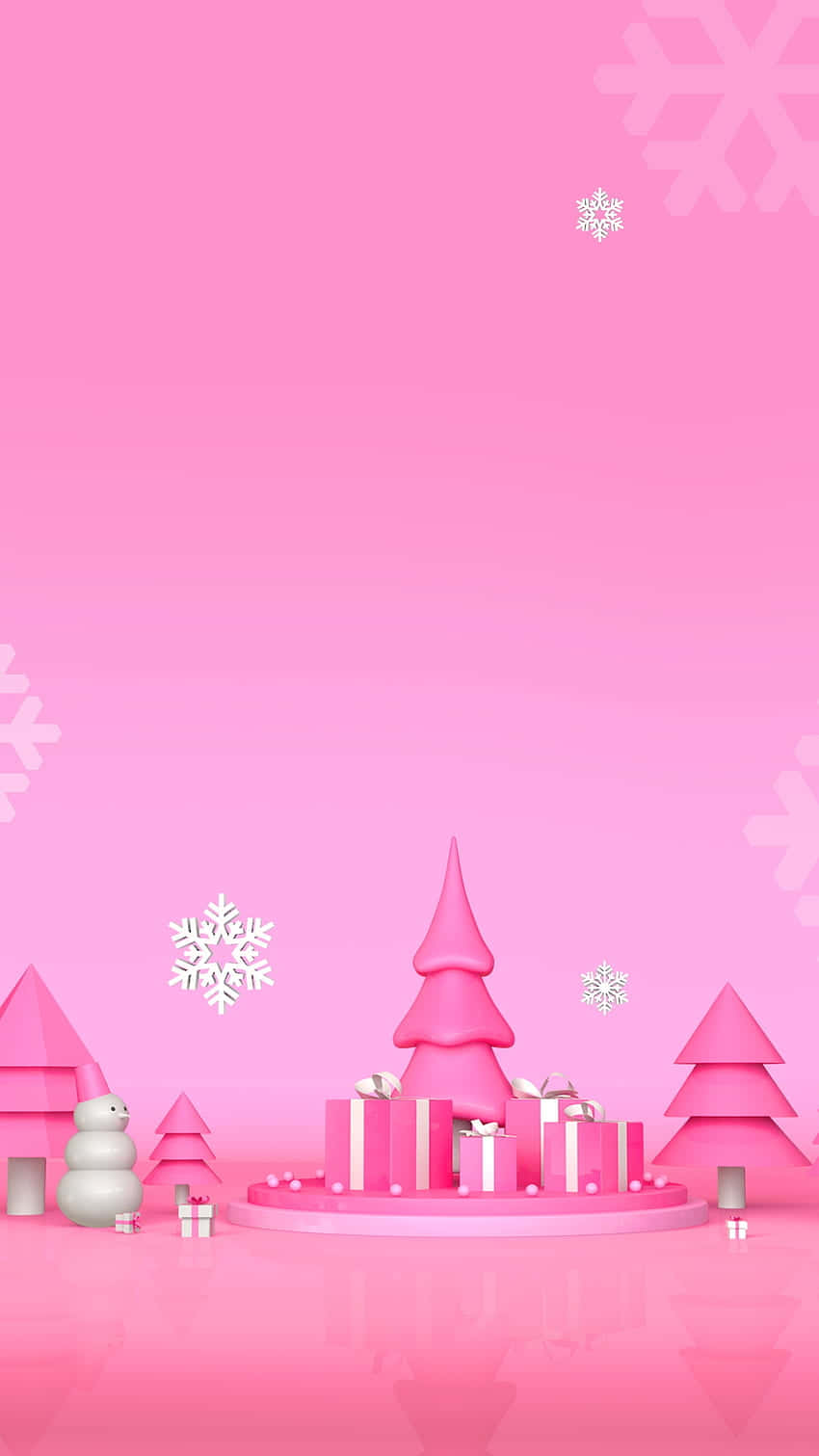 Pink Christmas Aesthetic Background Wallpaper