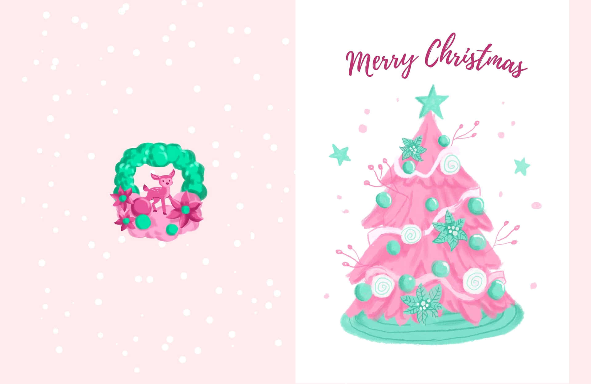 Enjoy the Christmas holidays with a festive pink background