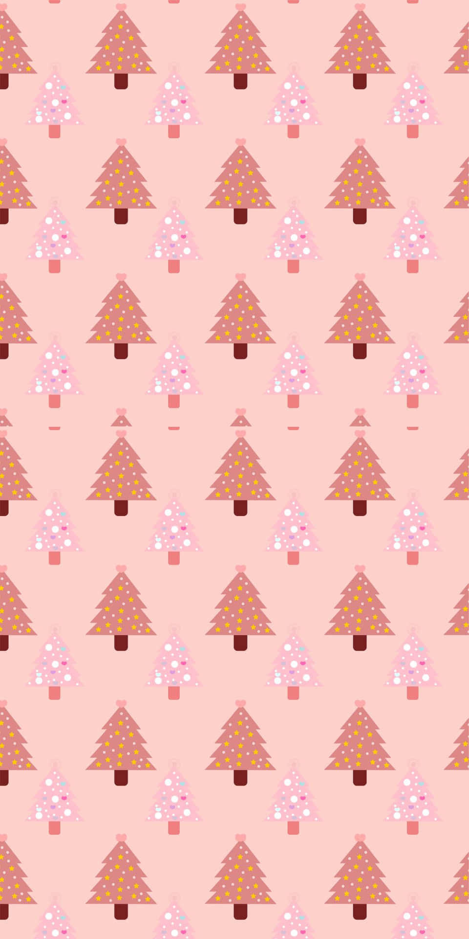 Download A Pink Christmas Tree Pattern With Pink Trees | Wallpapers.com