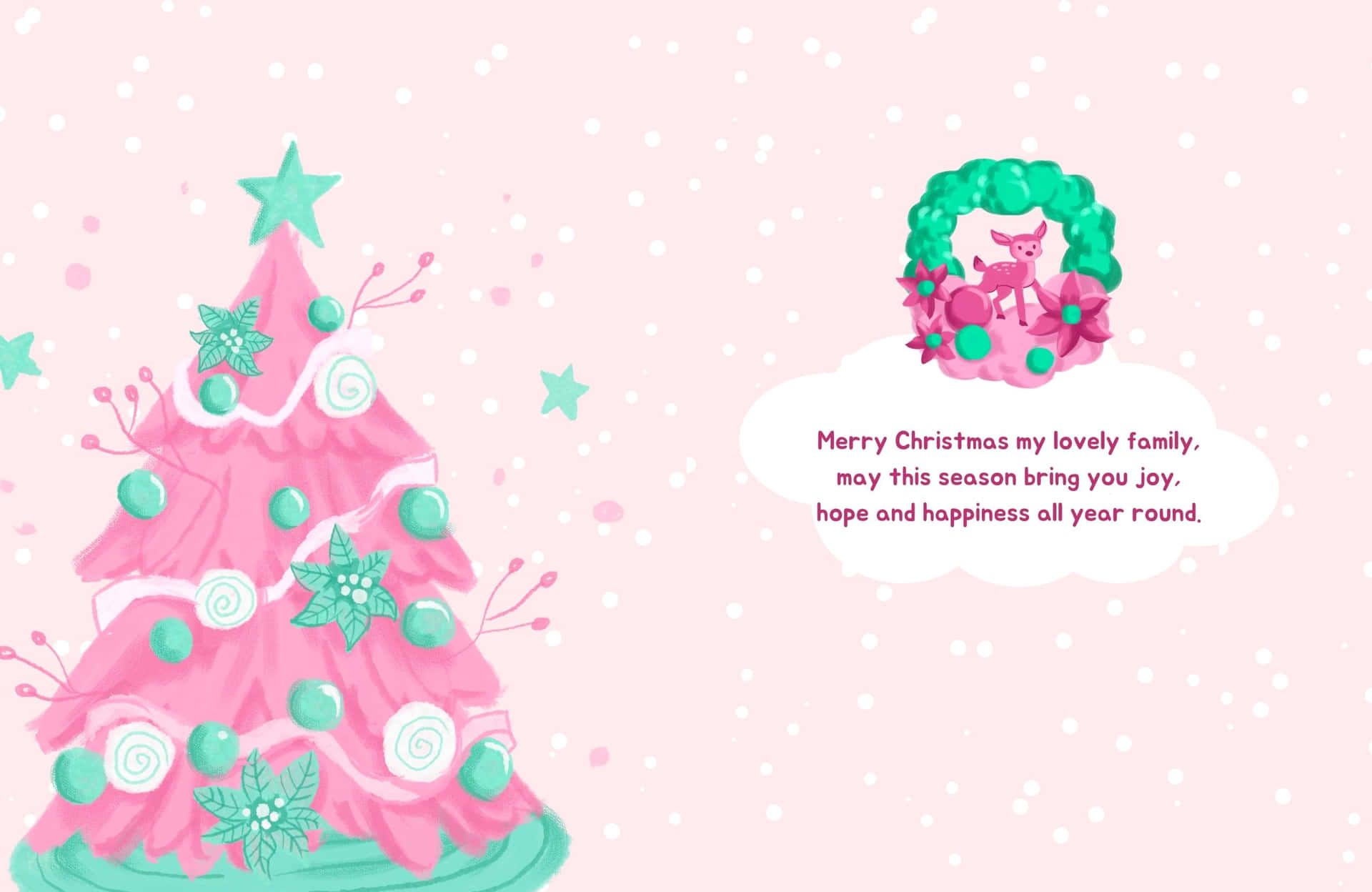 A sparkly pink Christmas background perfect for the holidays