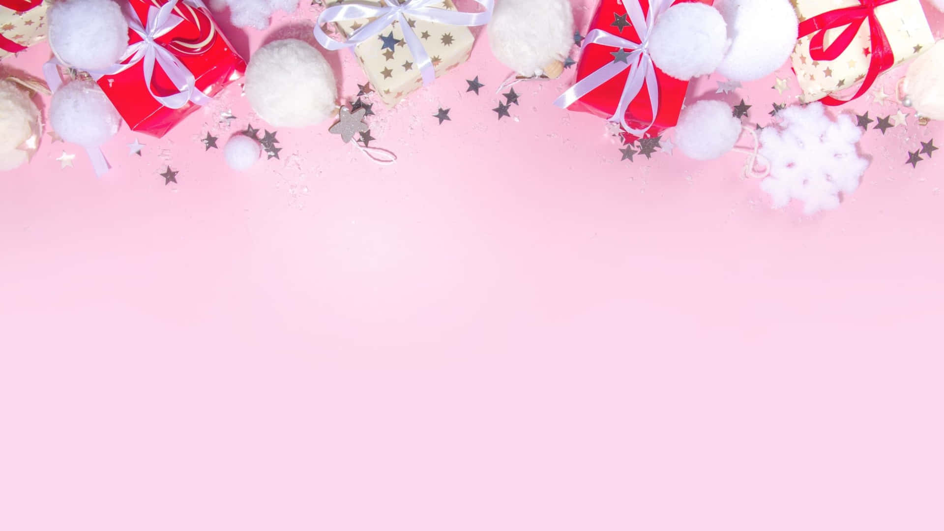 A beautiful pink Christmas background, perfect for a festive winter