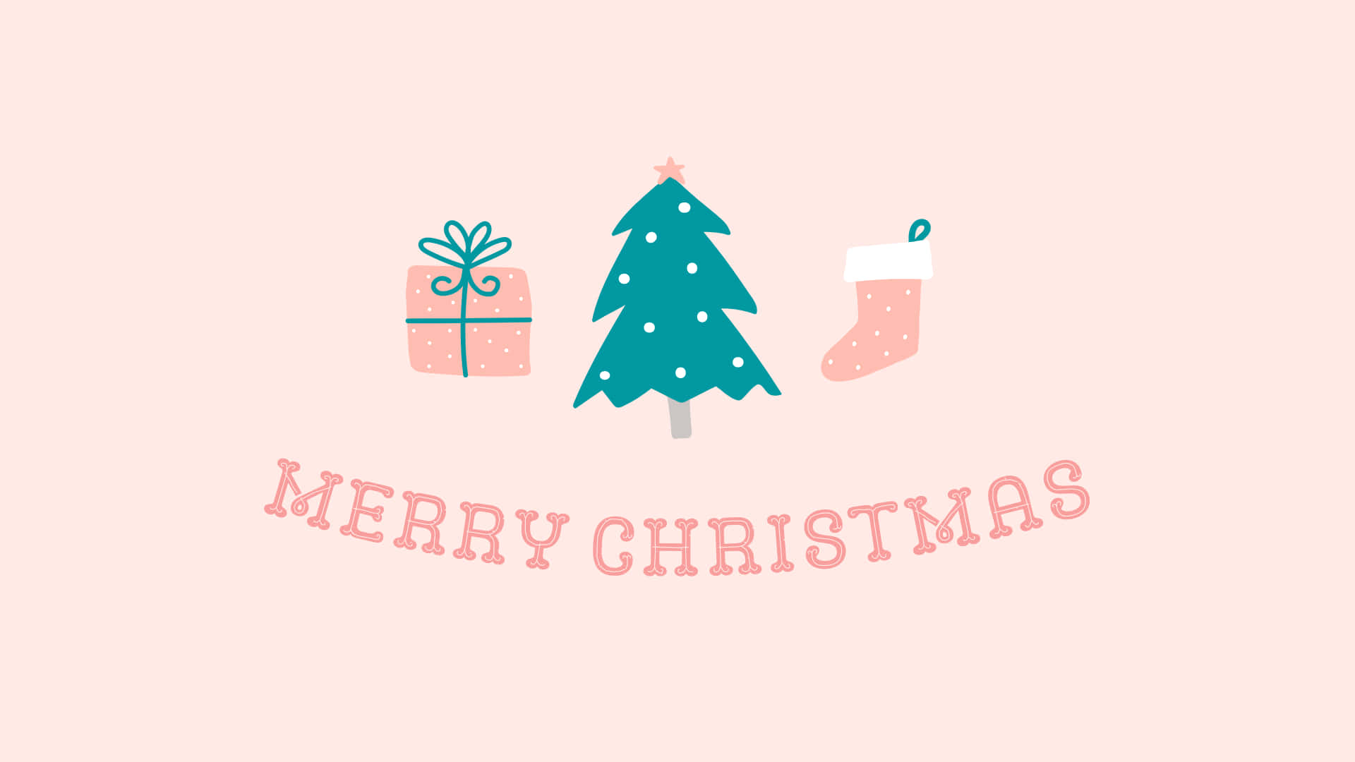 Pink Christmas Greeting Card Wallpaper