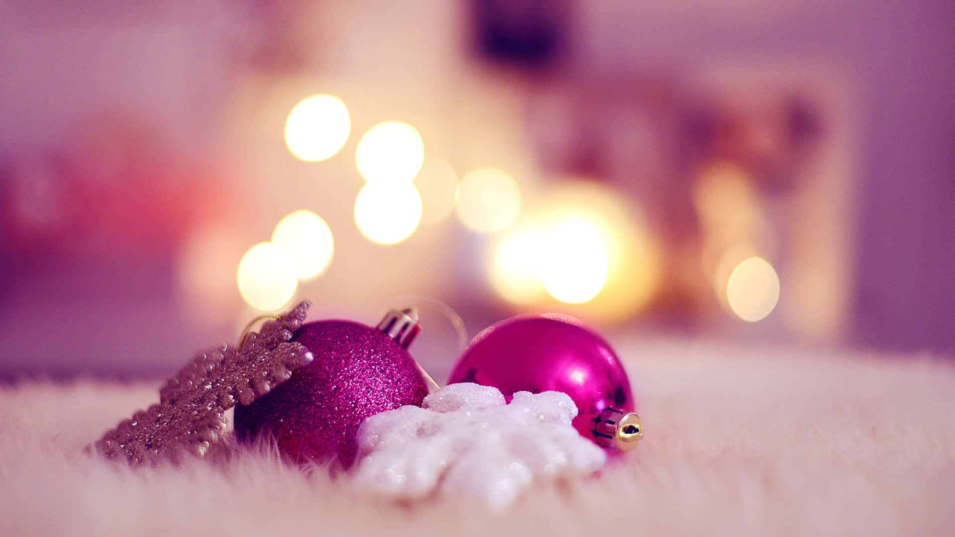 Pink Christmas Ornament Photography Wallpaper