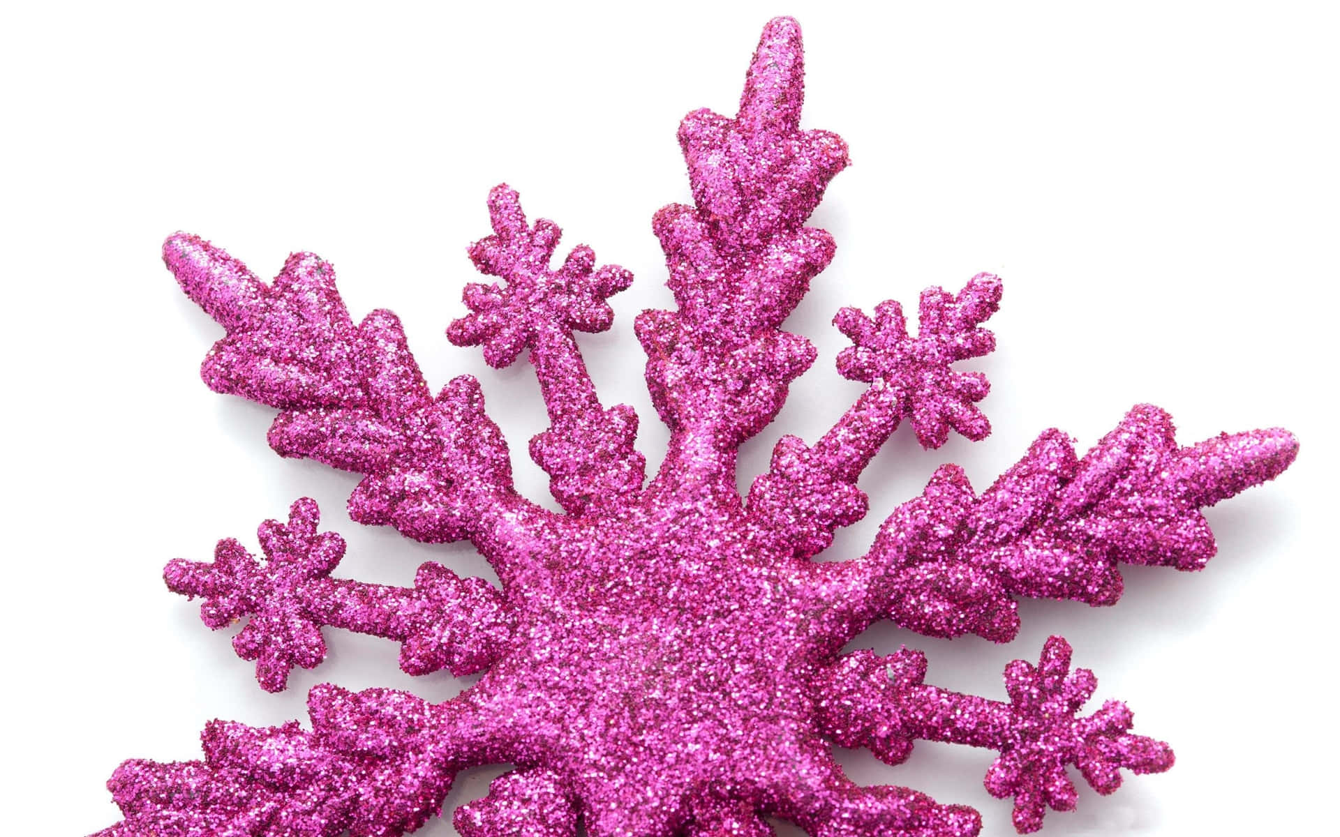 Pink Christmas Glittery Snowflake Wallpaper