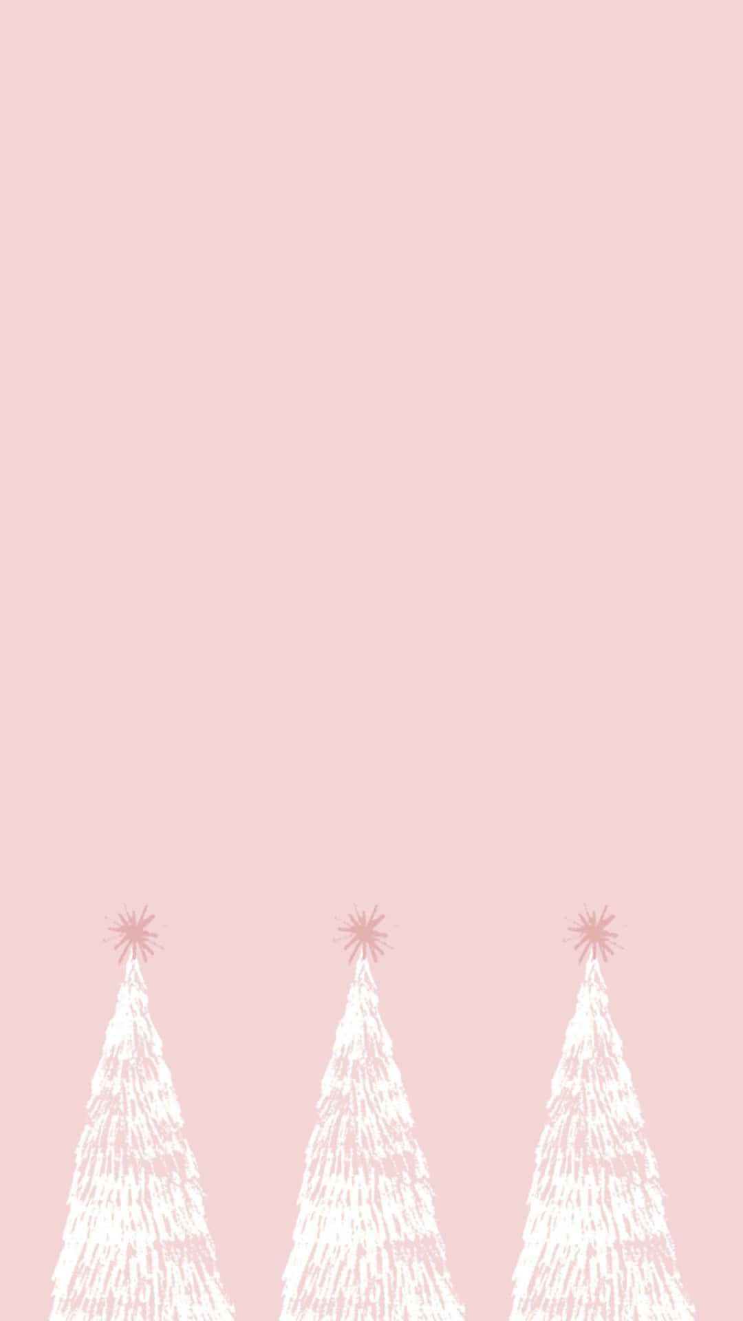 Fejrer helligdage med en smuk lyserød juletræ! Wallpaper