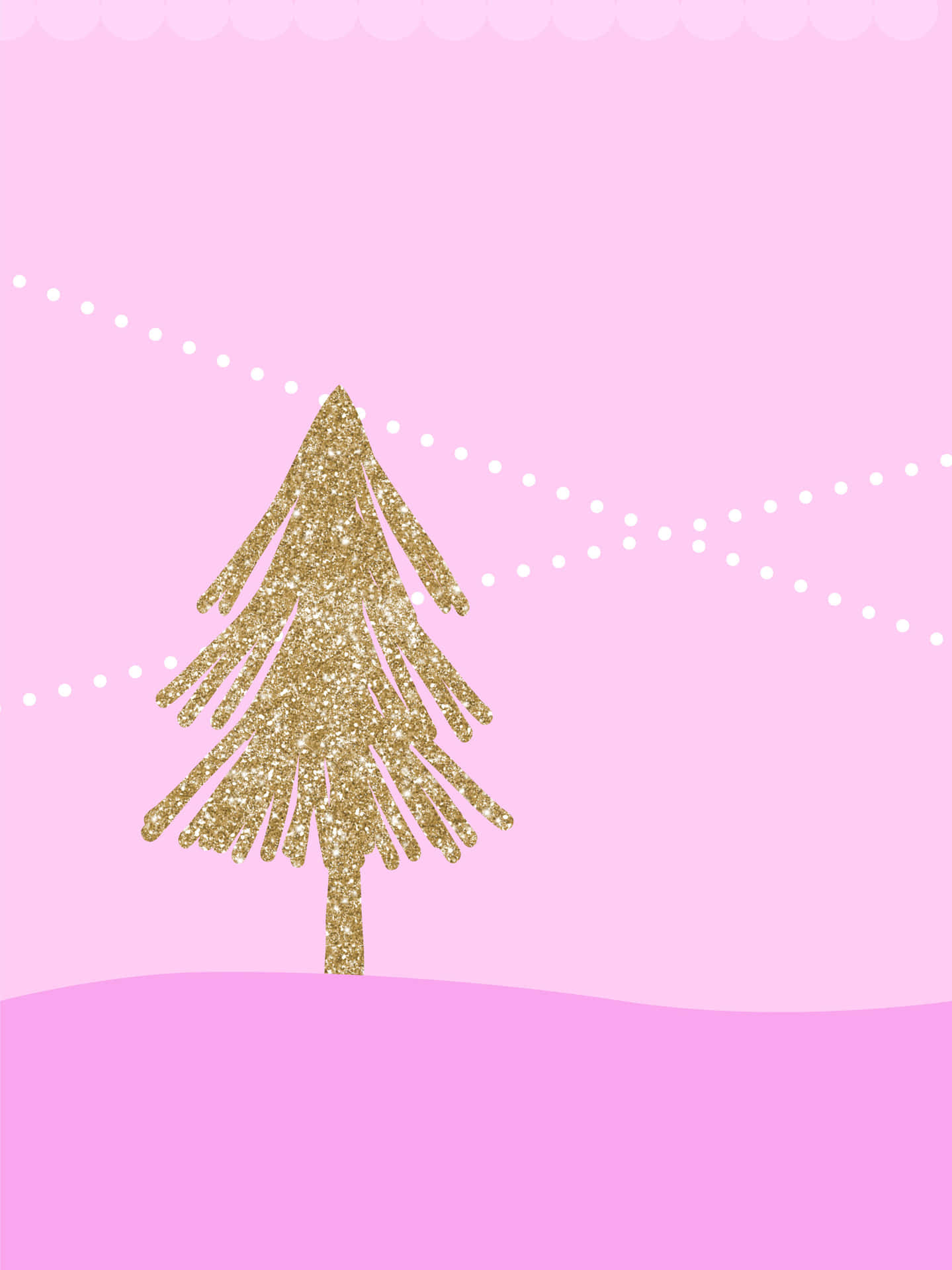 A Christmas Tree On A Pink Background Wallpaper
