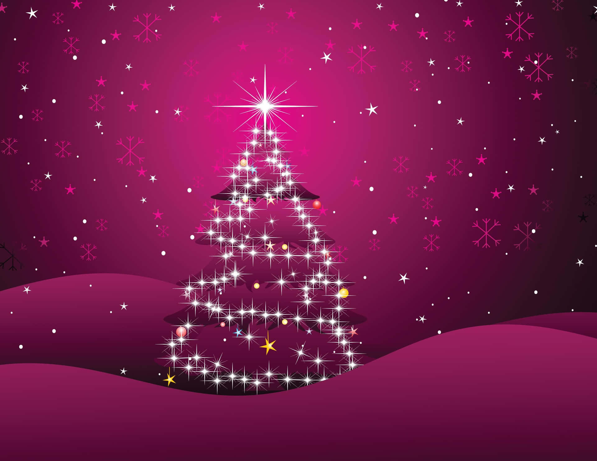 Unárbol De Navidad Rosa Y Festivo Para Esparcir Alegría Navideña. Fondo de pantalla