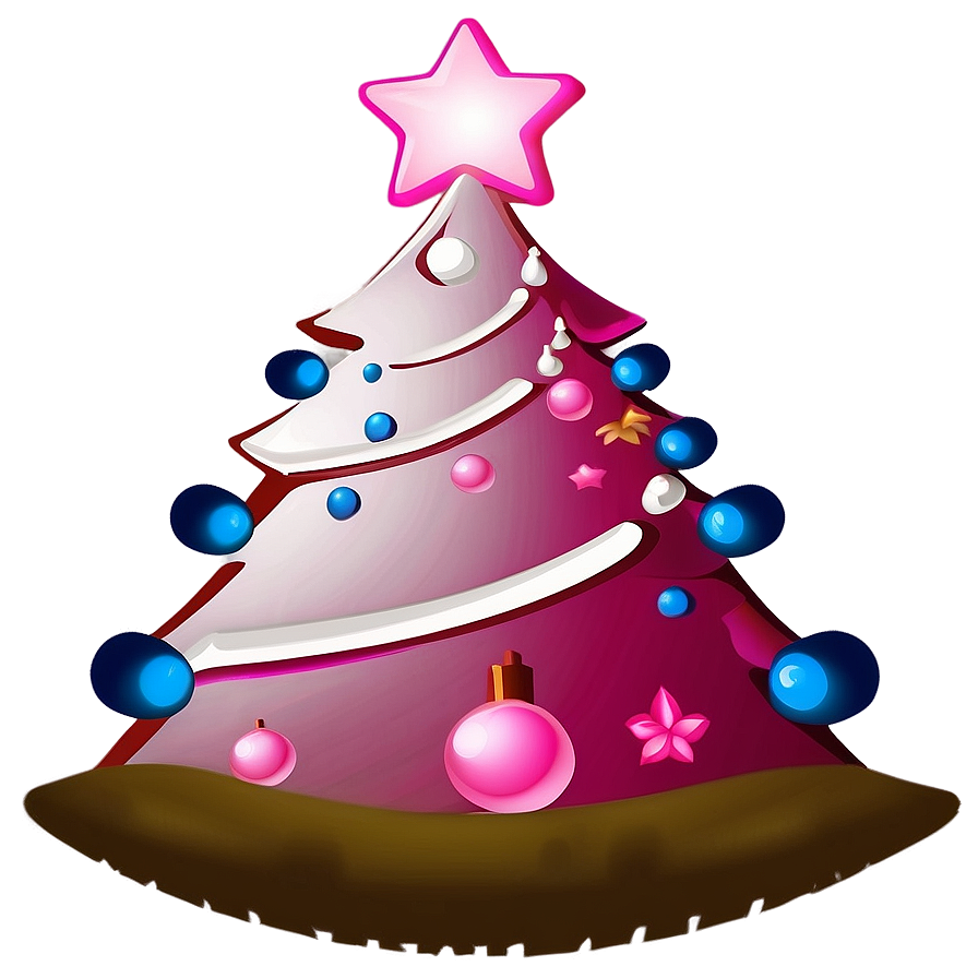 Pink Christmas Tree A PNG