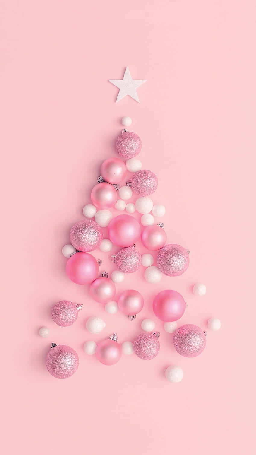 Roze Kerstboom Ballen Arrangement Achtergrond