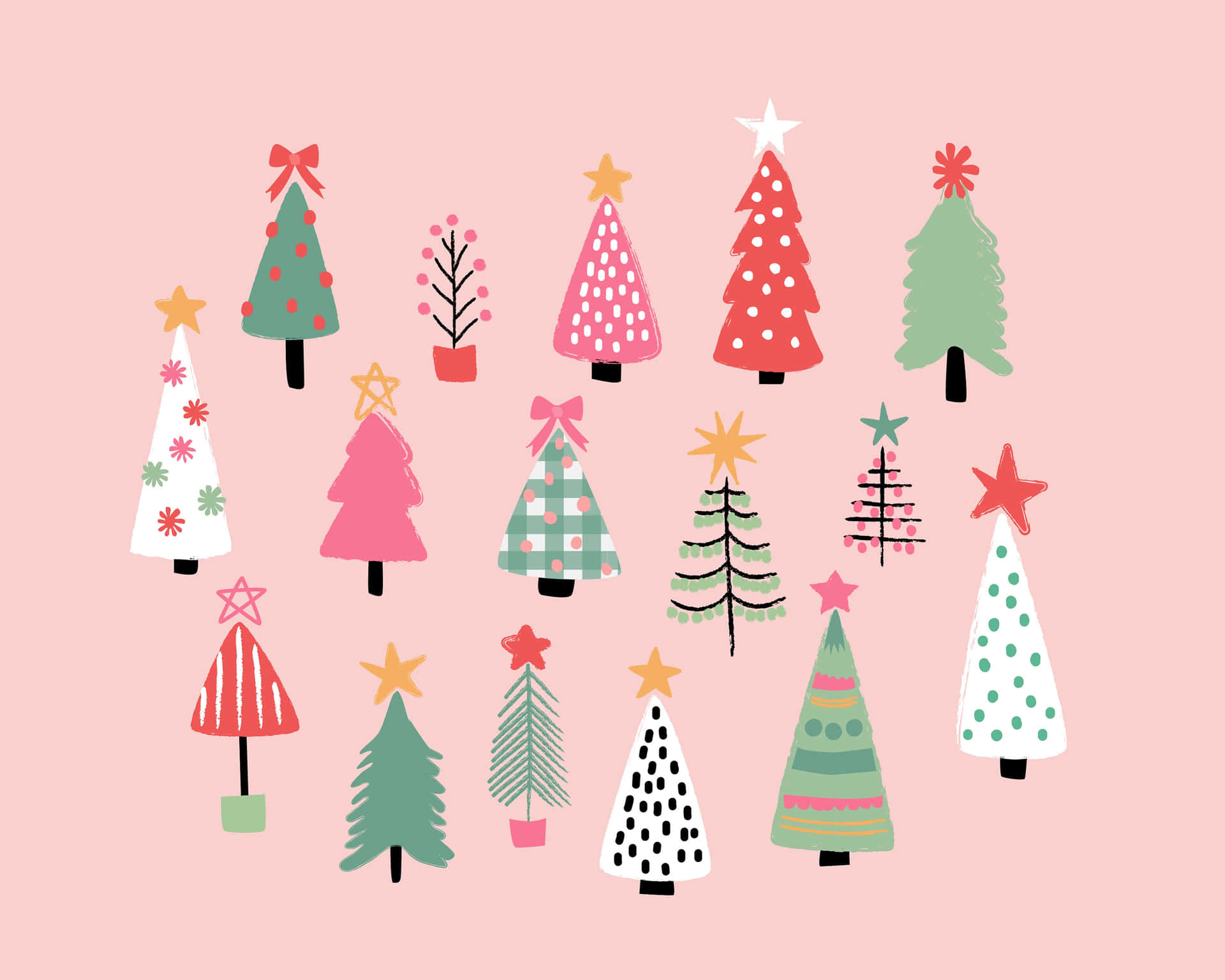 Fejrer ferien sæsonen med et festligt pink juletræ! Wallpaper