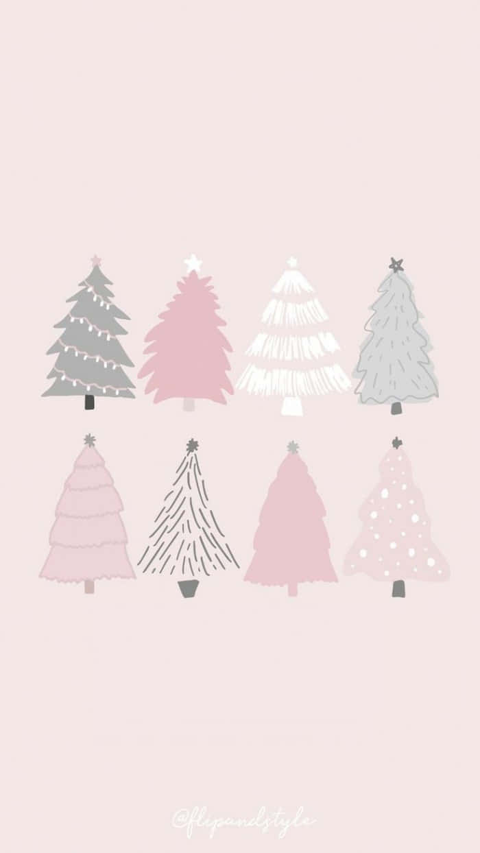 Brightly decorated pink Christmas tree perfect for celebrating the holiday season. Wallpaper
