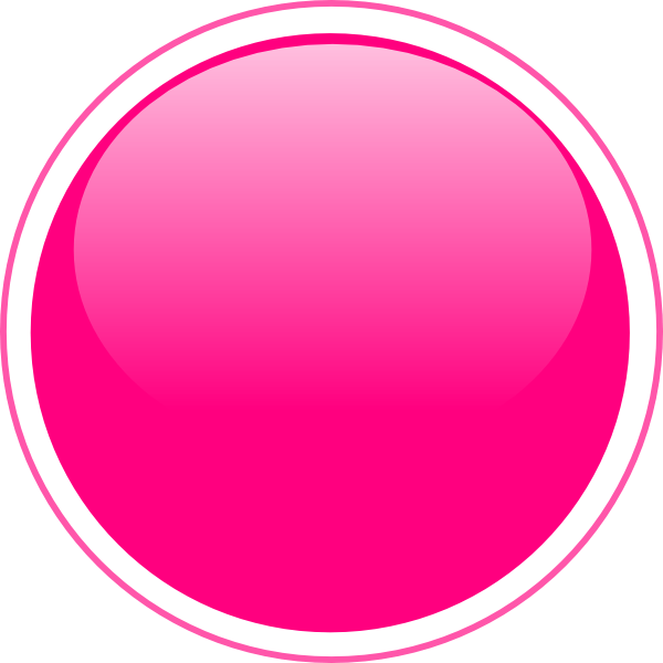 Pink Circle Button Design PNG — A glossy pink circular button with white border set against a solid green background.