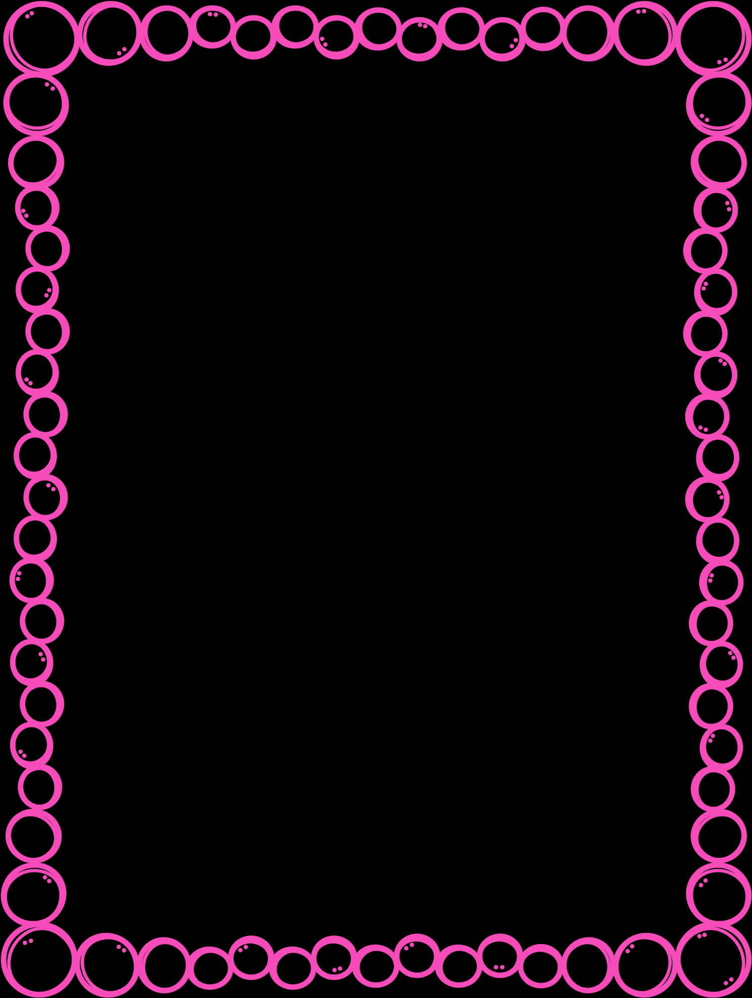 Pink Circle Page Border Design PNG