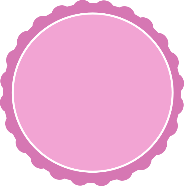 Pink Circle Scalloped Edge Border PNG