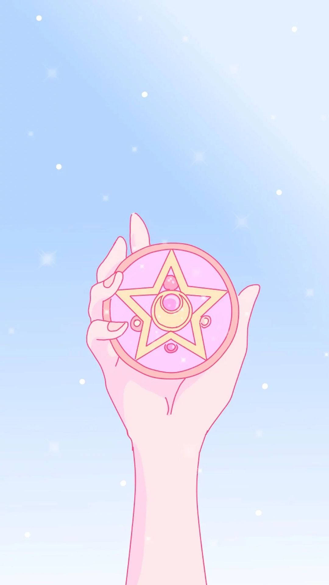 Pink Circle With Star Sailor Moon Iphone Wallpaper