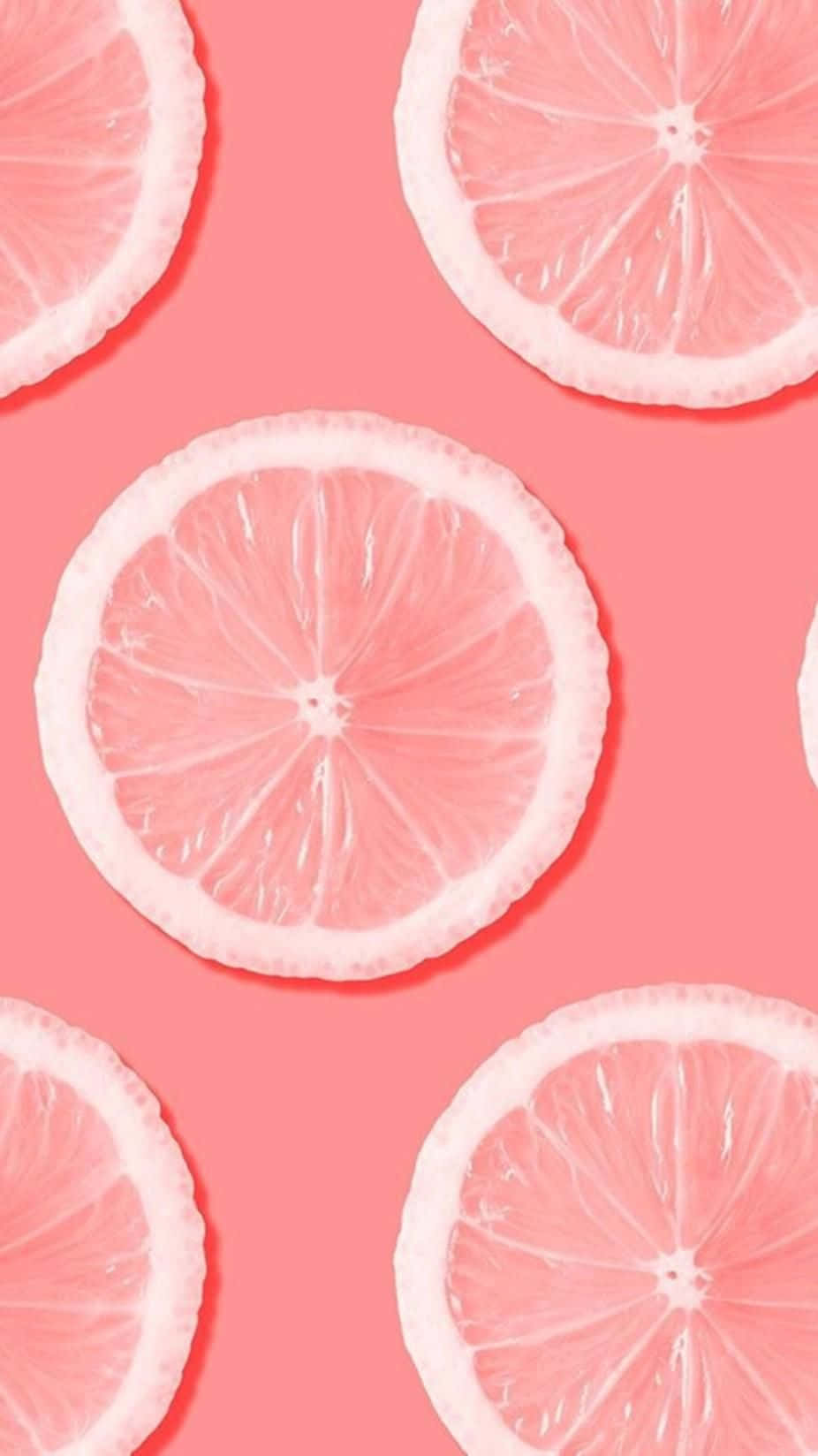 Pink Citrus Pattern Wallpaper