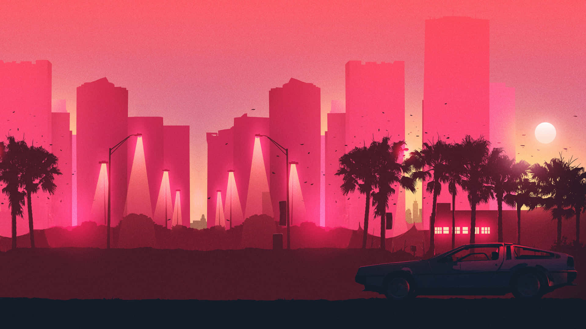 Pink City Driving Wallpaper