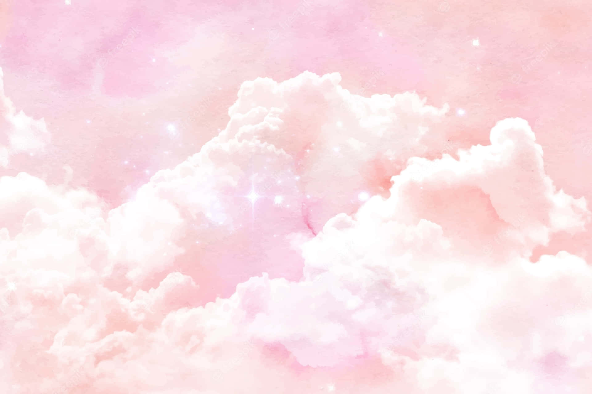 Soft and powdery pink clouds in the sky for a calming and peaceful feel