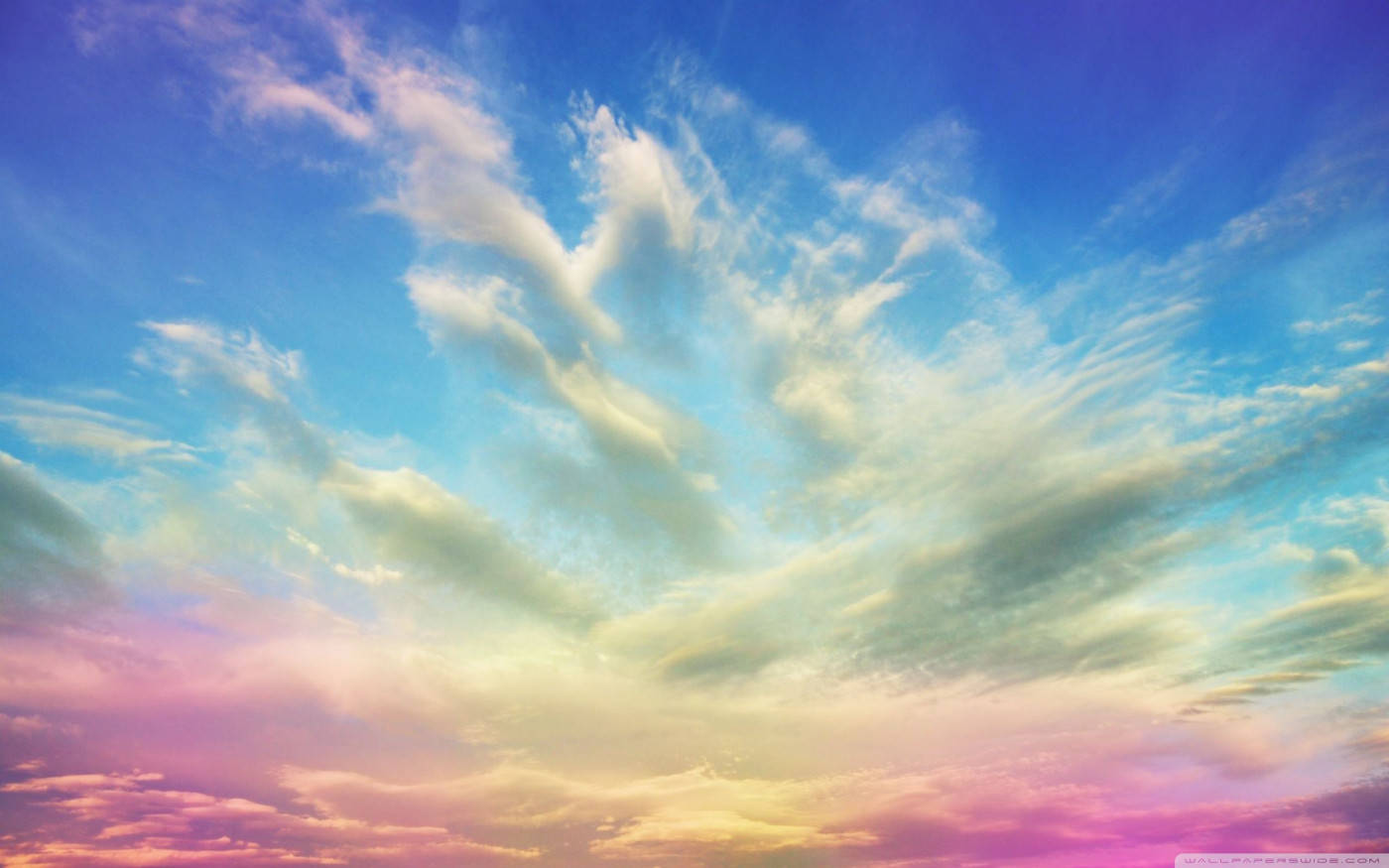 Pink Cloud Blue Sky Wallpaper