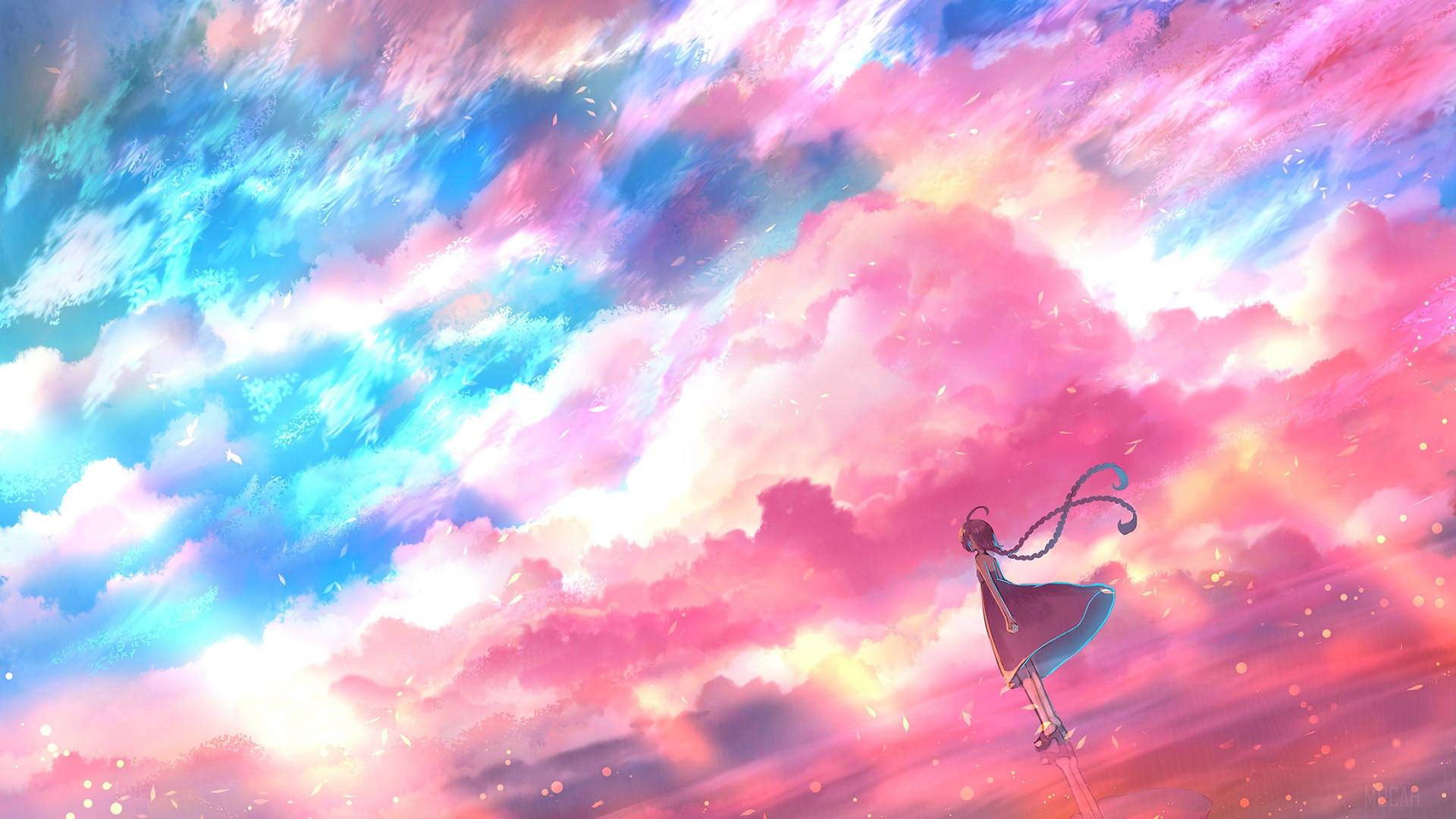 Pink Cloud Illustration Wallpaper