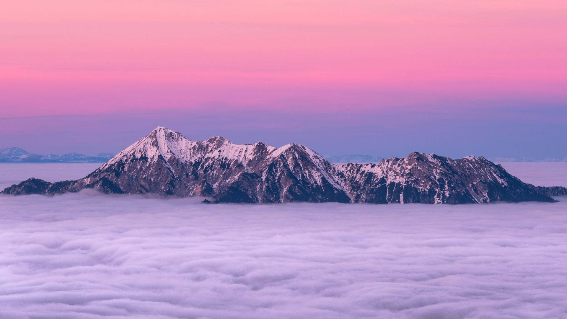 Pink Cloud Mountains Wallpaper