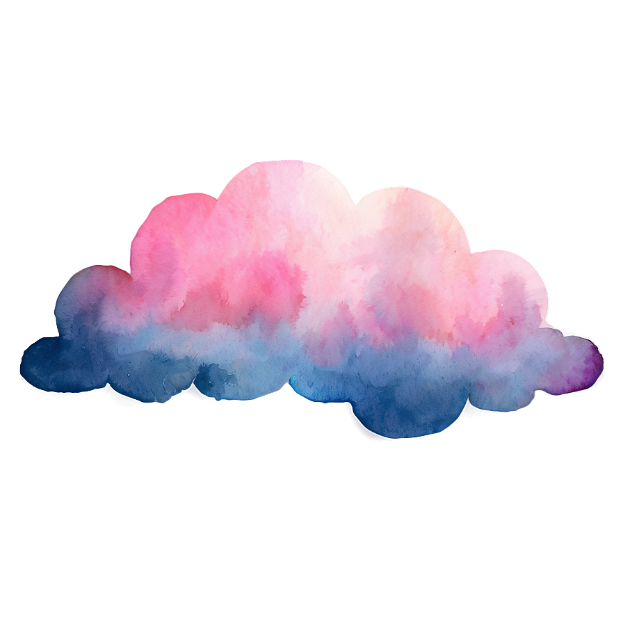 Pink Cloud Watercolor Texture Png 06252024 PNG