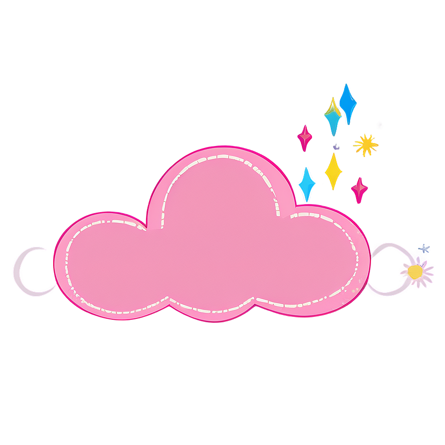 Pink Cloud Whimsical Design Png 06252024 PNG