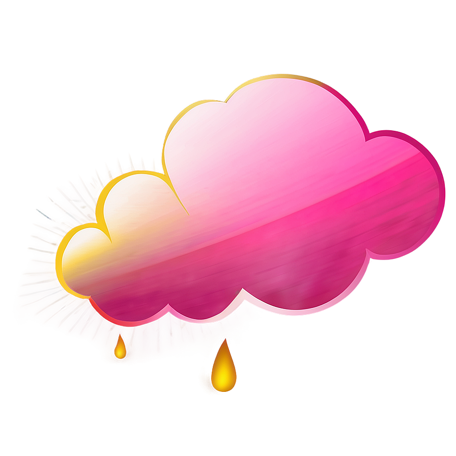 Pink Cloud With Golden Sunset Png 45 PNG