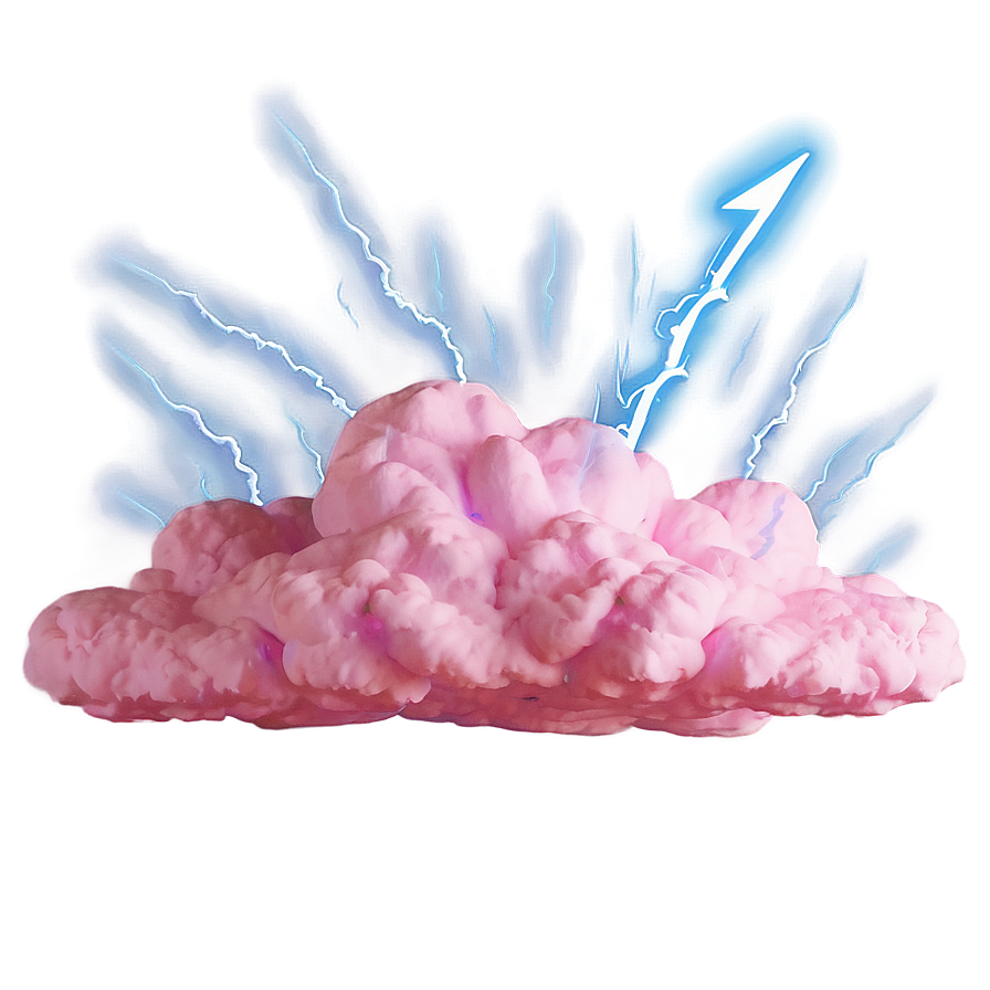 Pink Cloud With Lightning Png Ekq36 PNG