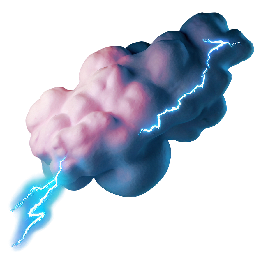 Pink Cloud With Lightning Png Msw PNG