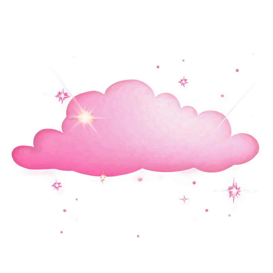 Pink Cloud With Stars Png 13 PNG