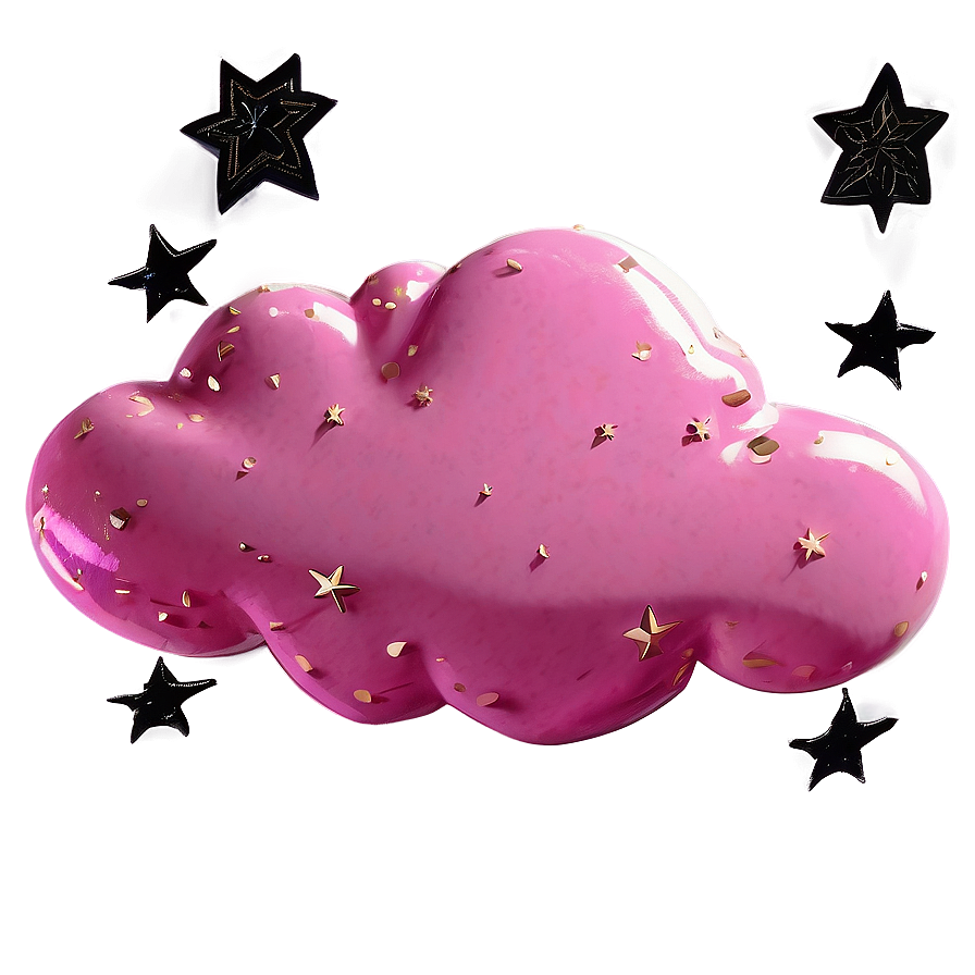 Pink Cloud With Stars Png 70 PNG