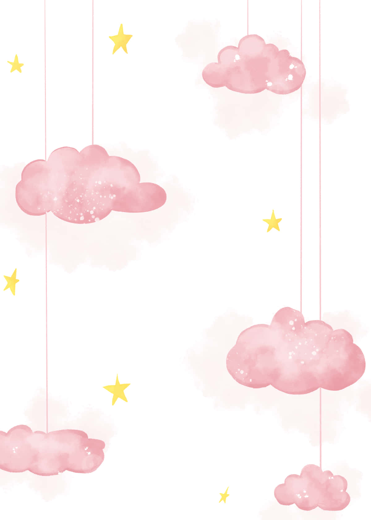 Hanging Pink Clouds Background Digital Art Background