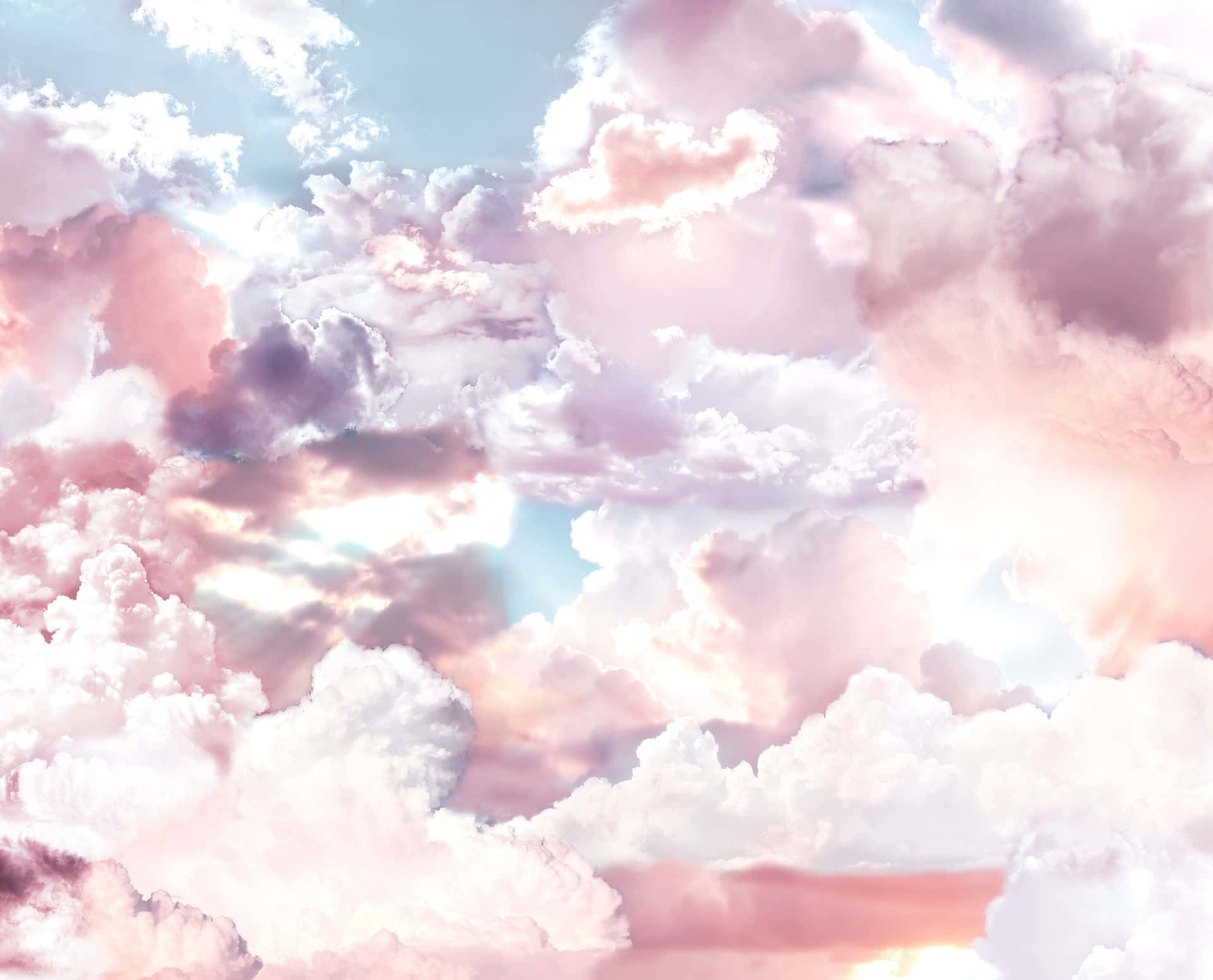 Painted Artwork Mellow Pink Clouds Background