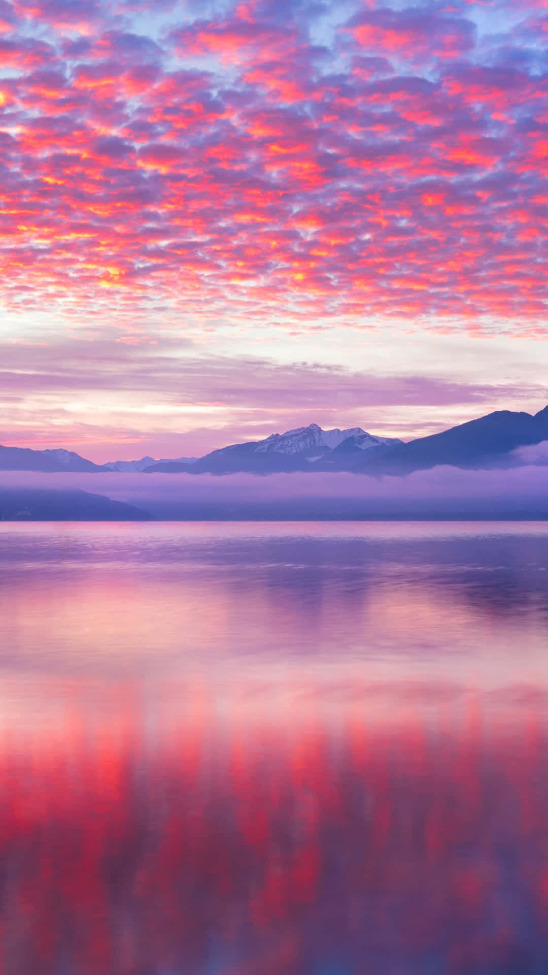Pink Clouds Background Over Lake Background