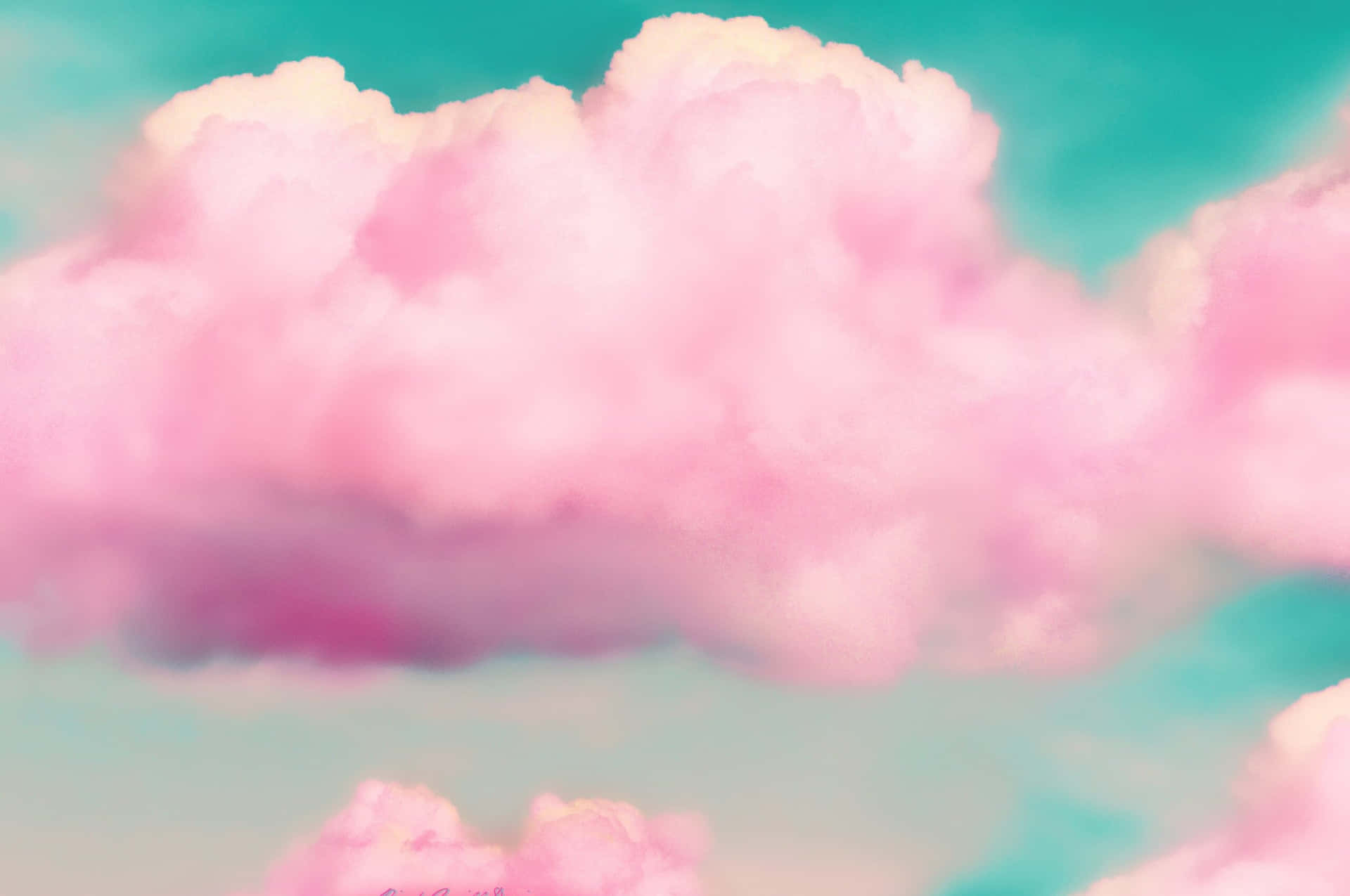 Pink Clouds Background Digital Art Background