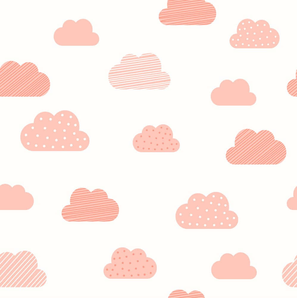 Pink Clouds Background With Designs Background