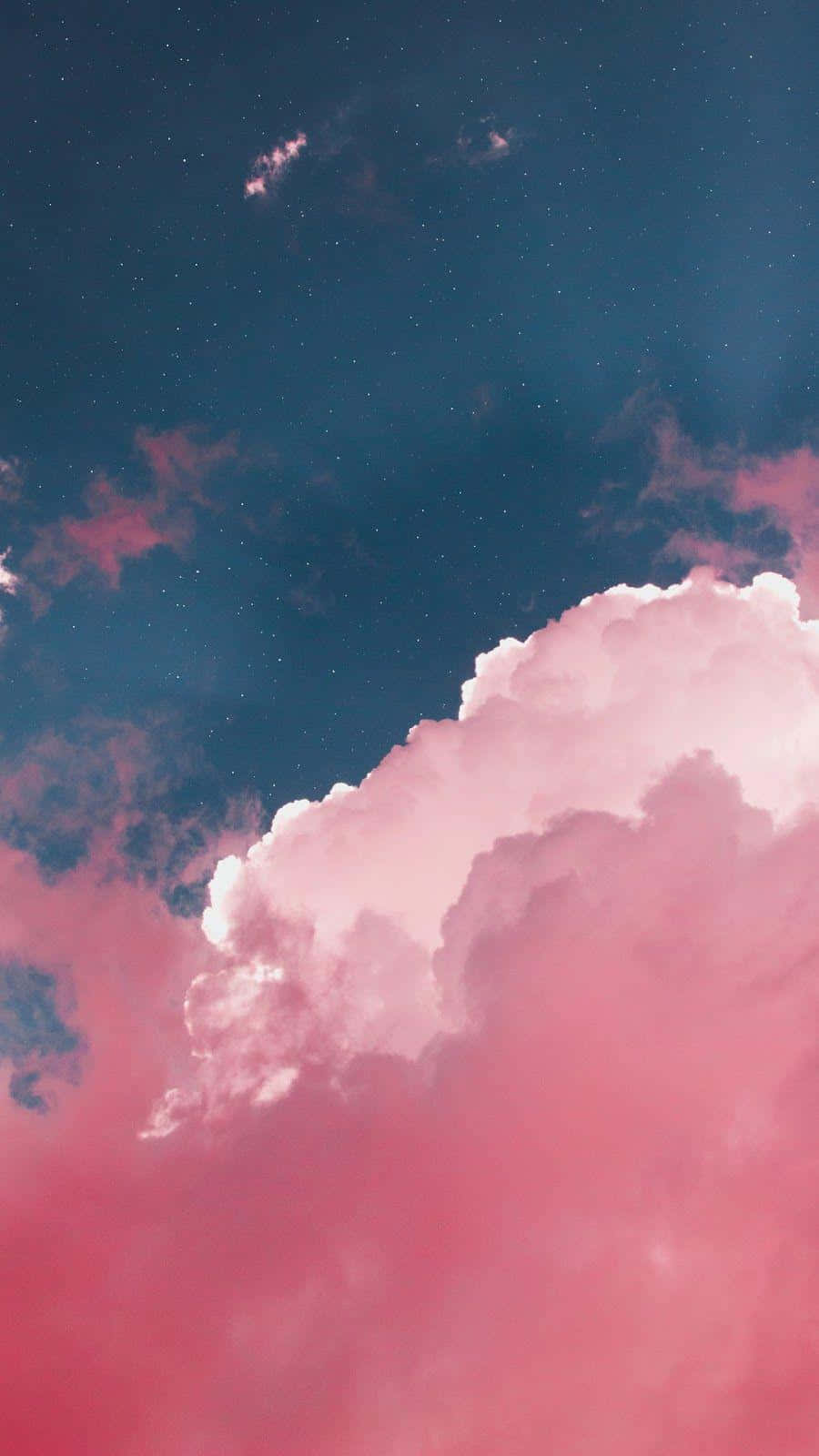 Night Sky Pink Clouds Background