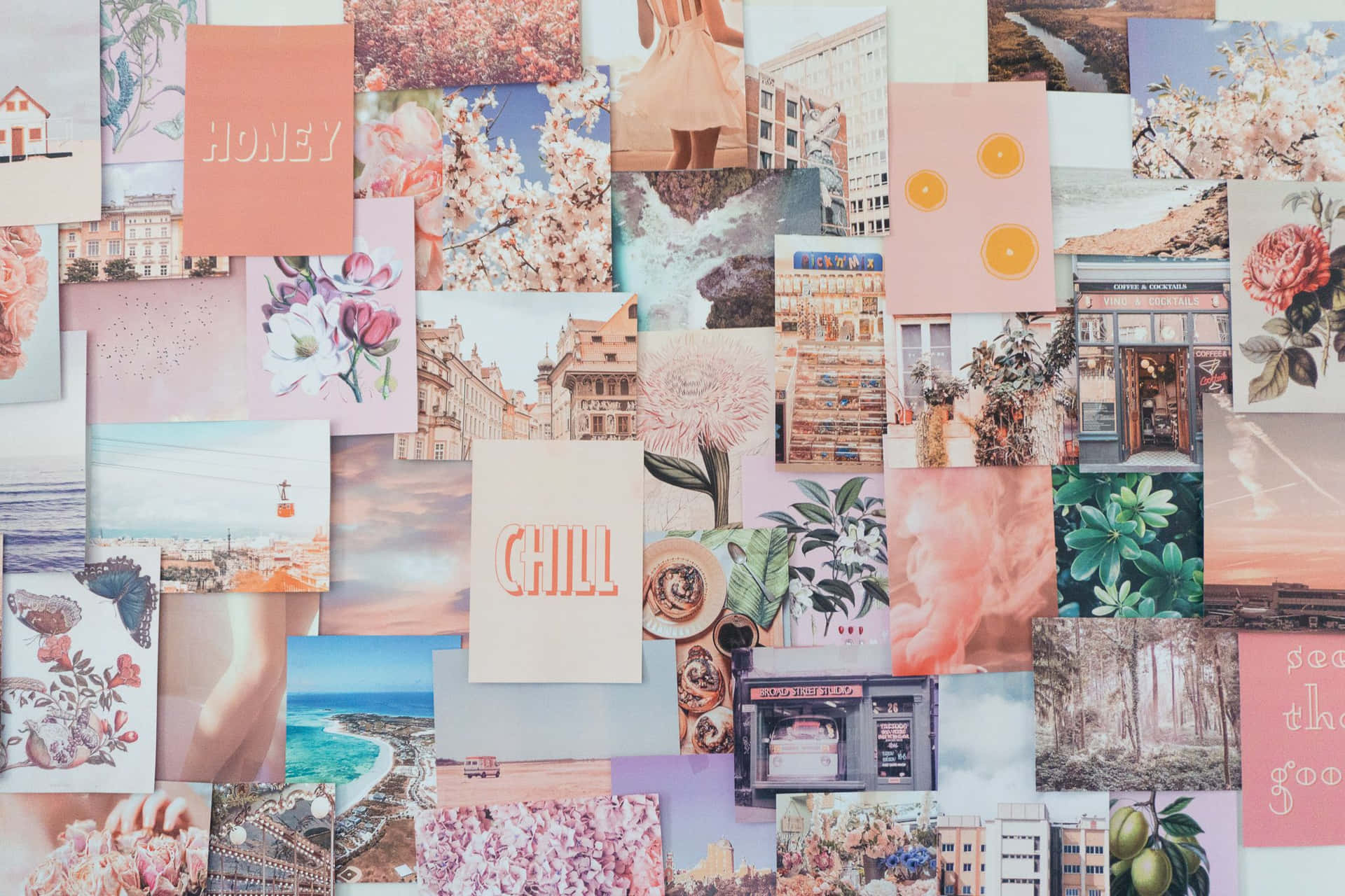 Brighten Up Your Day with a Pink Collage Wallpaper