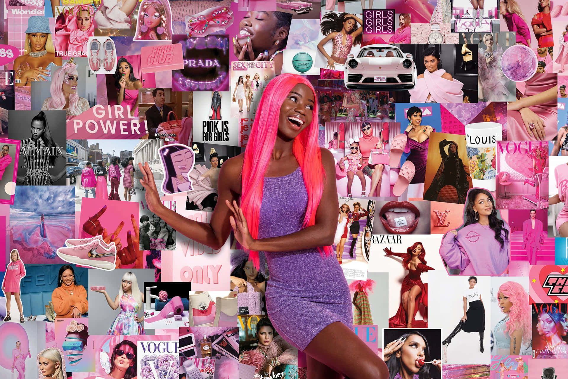 Pink Collage Baddie Barbie Aesthetic Wallpaper