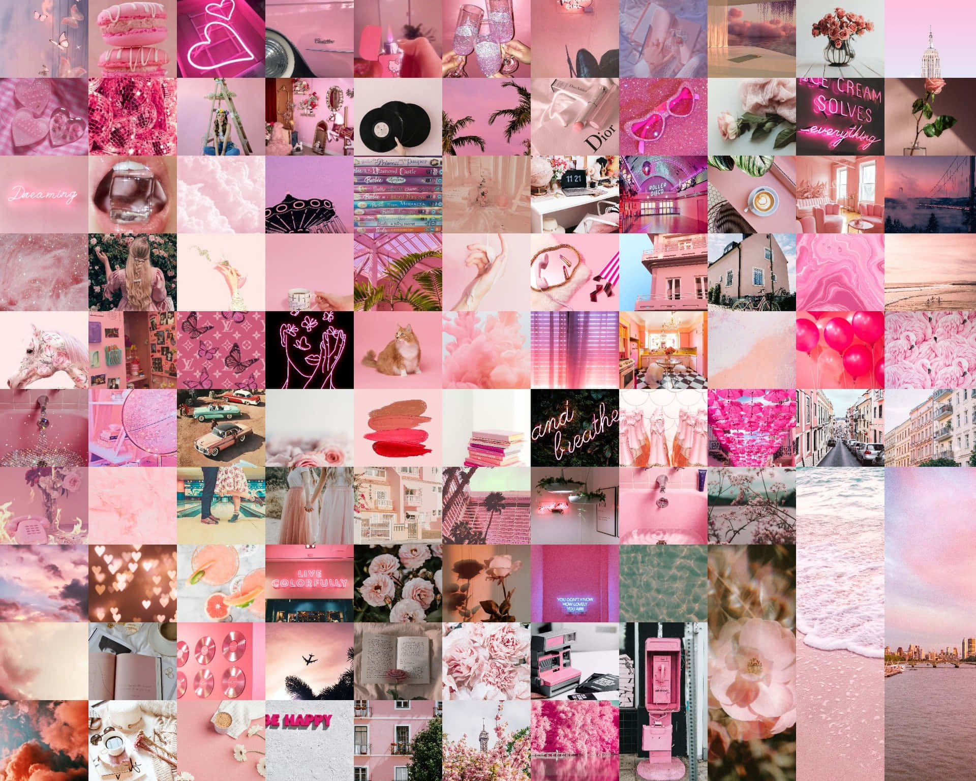 Pink Desktop Collage 1920 X 1536 Wallpaper