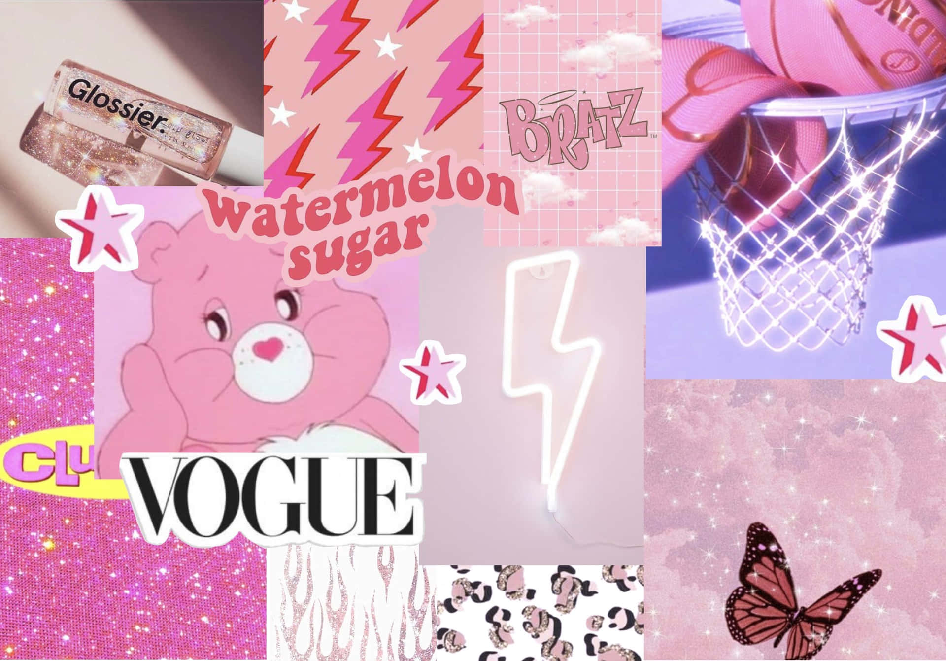 Pink Collage Random Girly Aesthetic Background Wallpaper
