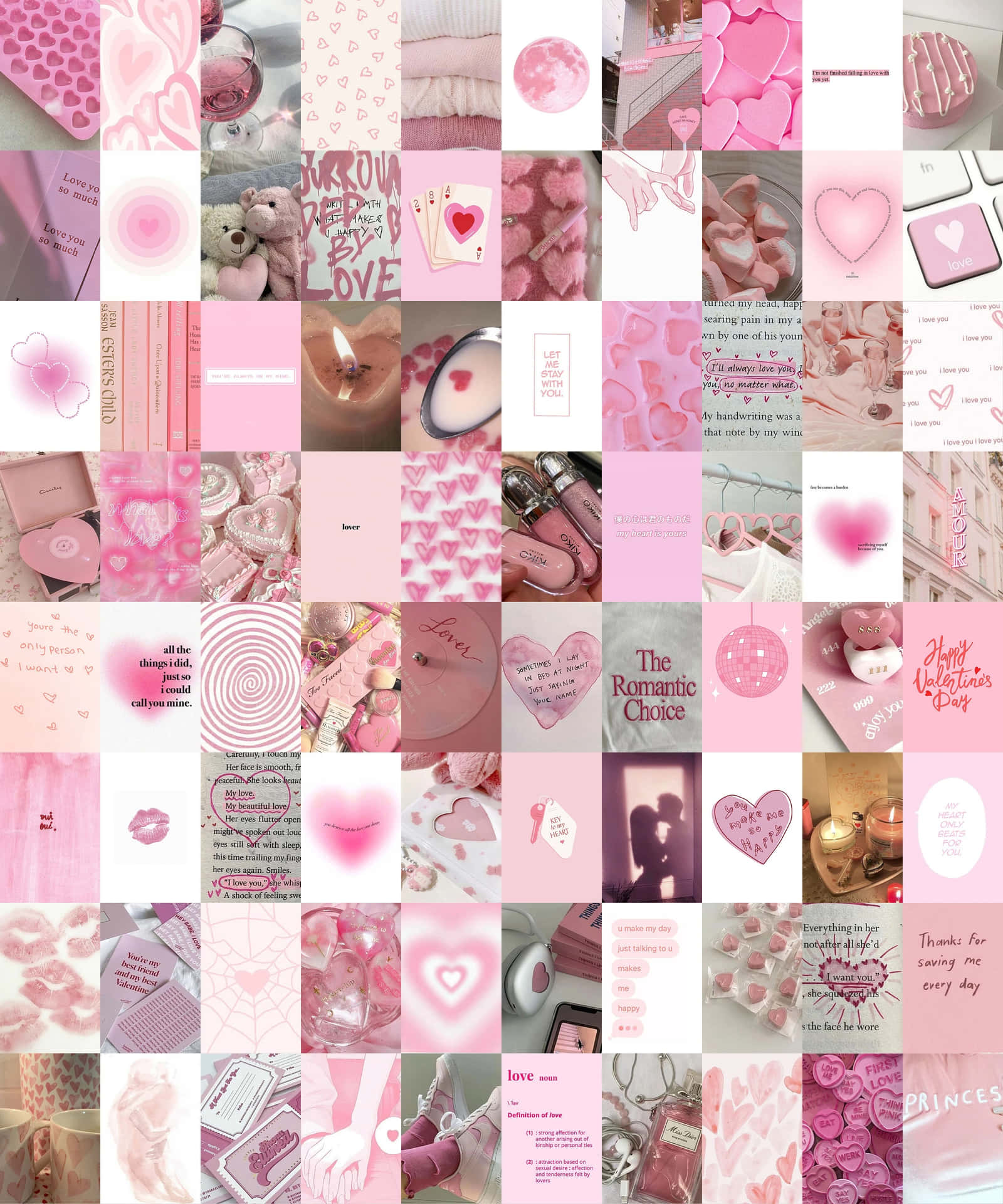 Pink Collage Preppy Aesthetic Wallpaper