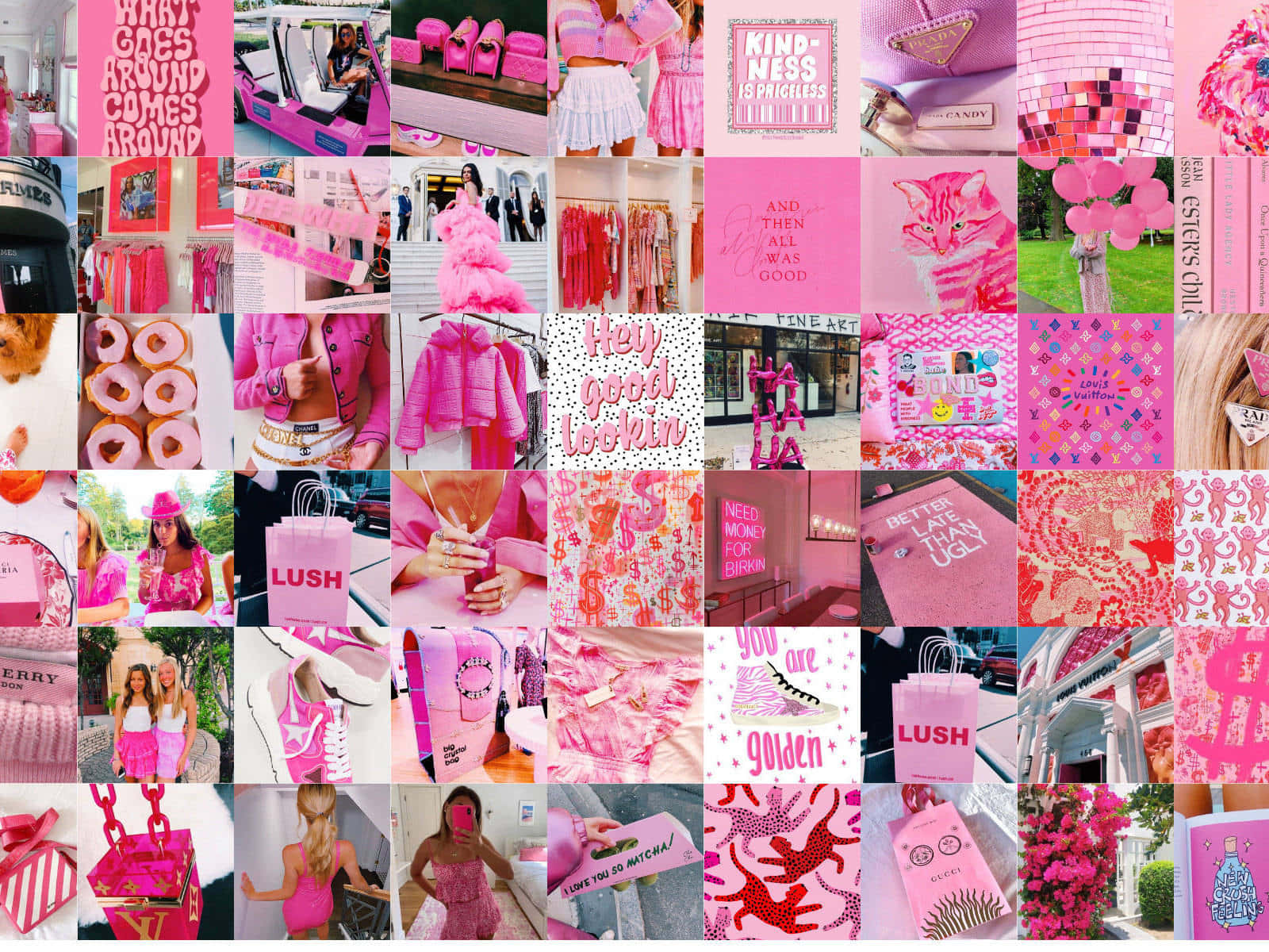 Pink Collage Preppy Pfp For Tiktok Wallpaper