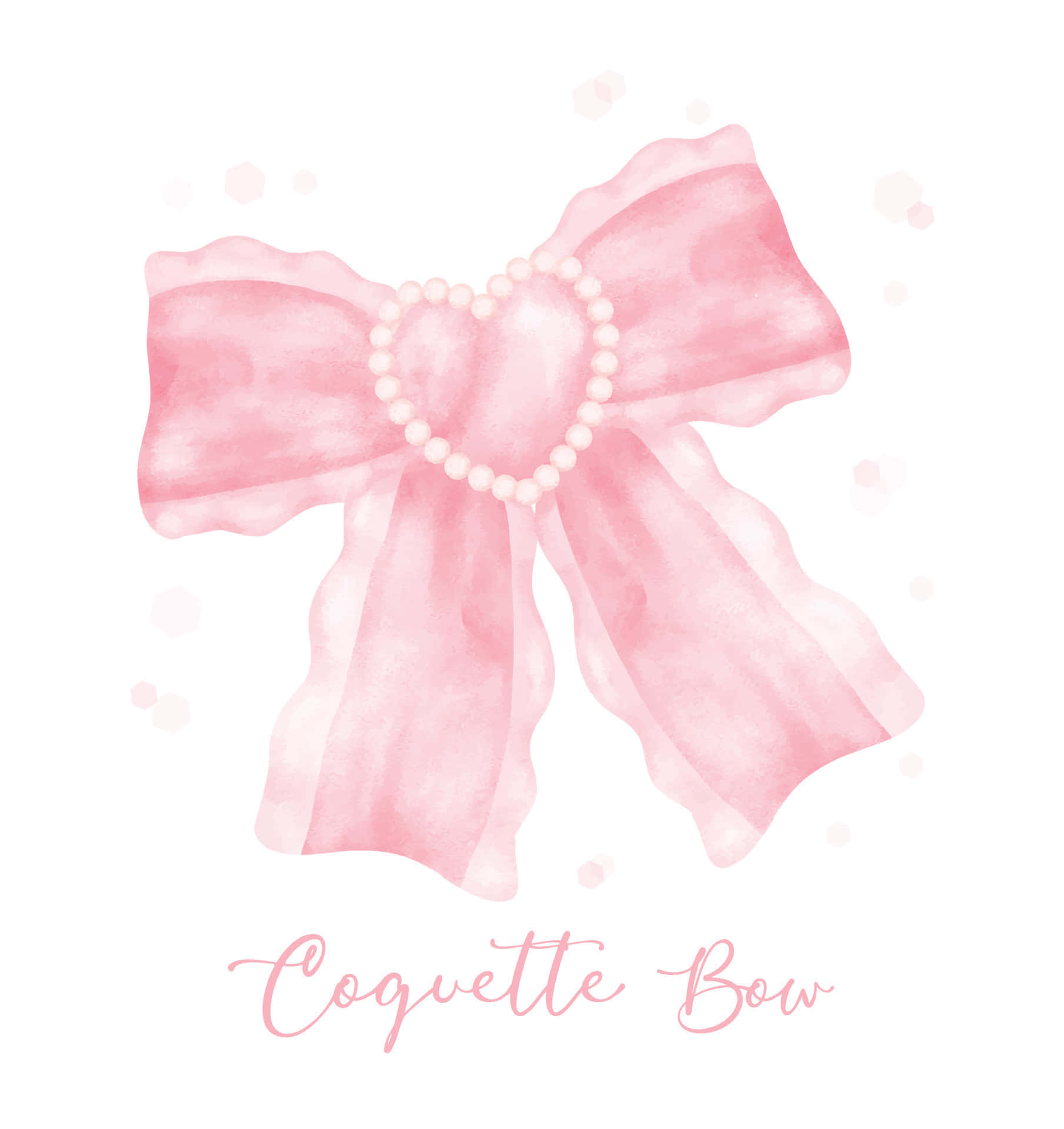 Pink Coquette Bow Watercolor Illustration Wallpaper