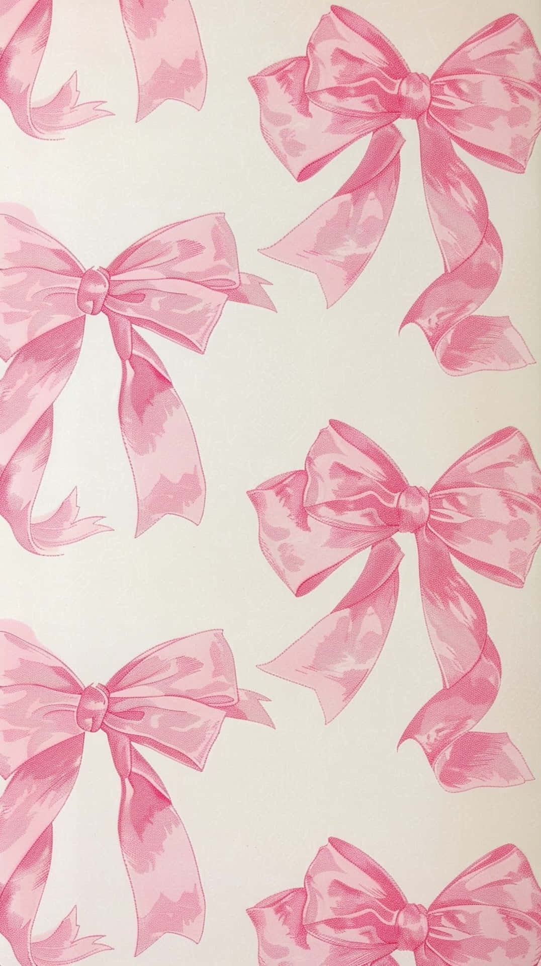 Pink Coquette Bows Pattern Wallpaper