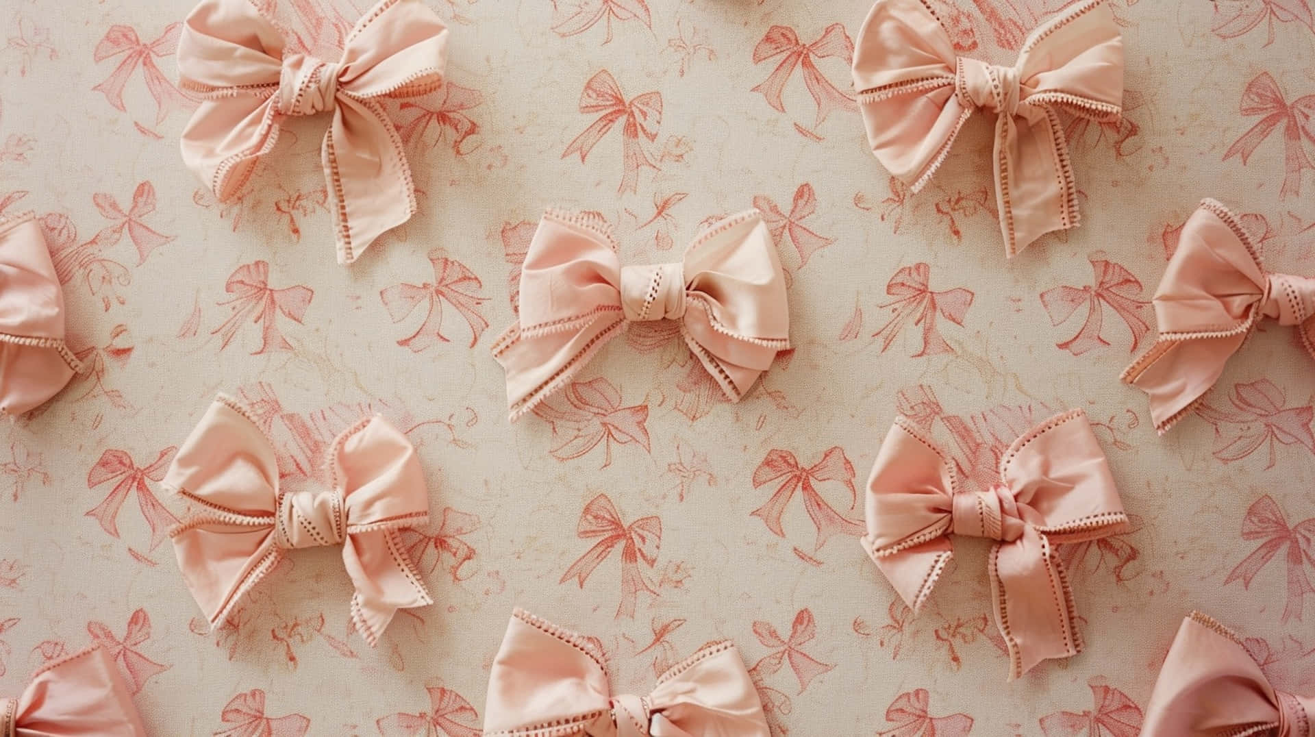 Pink Coquette Bows Pattern Wallpaper